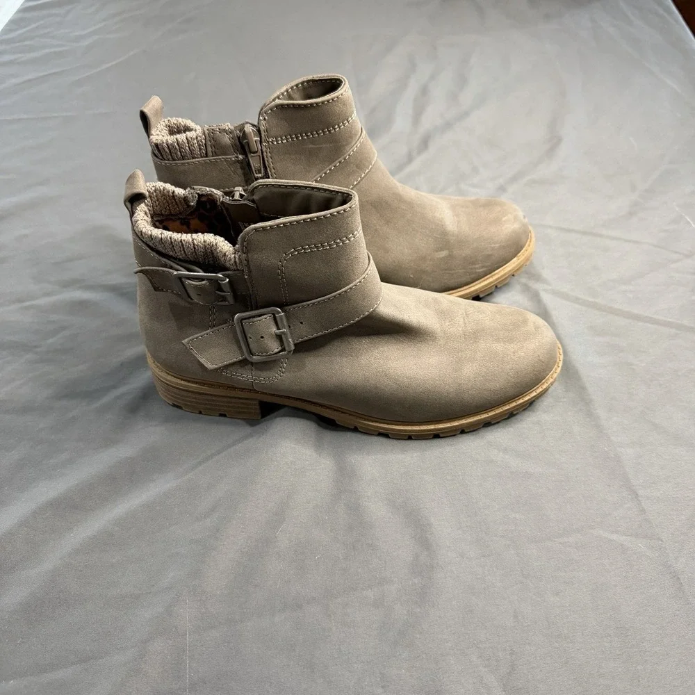 Wonder Nation Sweater Knit Boots Youth Girls Size 4 Gray‎ Side Zip Buckle